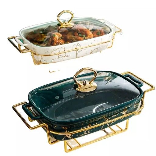 Medium size serving tray with burner, Furniture & Home Living