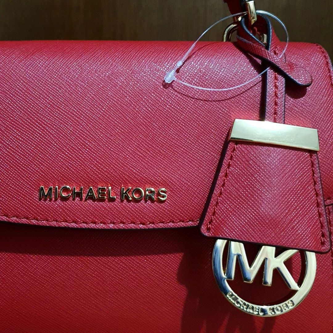 Michael Kors Ava Extra Small Saffiano Leather Crossbody (Crimson