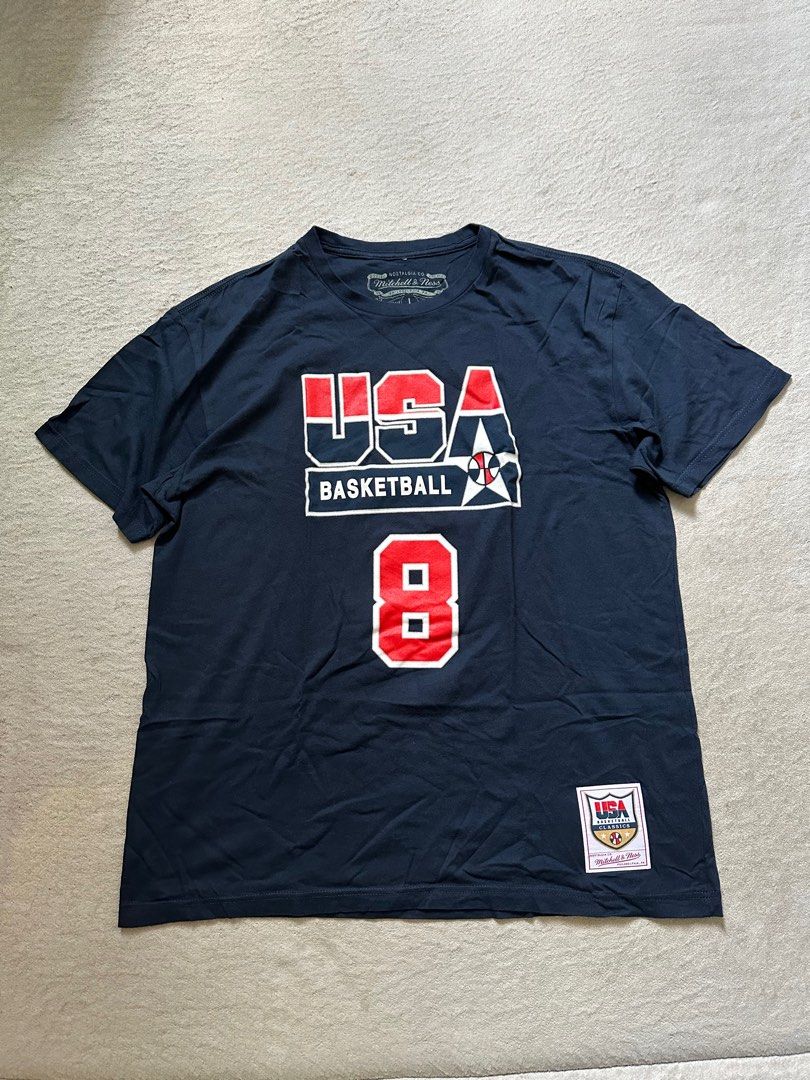 SCOTTIE PIPPEN MITCHELL AND NESS 1992 'DREAM TEAM' USA BASKETBALL NAME AND  NUMBER T-SHIRT- MENS NAVY BLUE