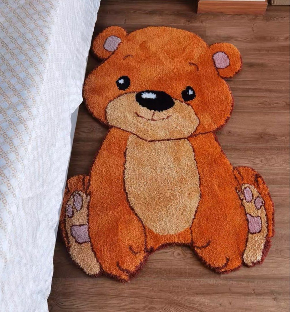 Plush bear rug on sale