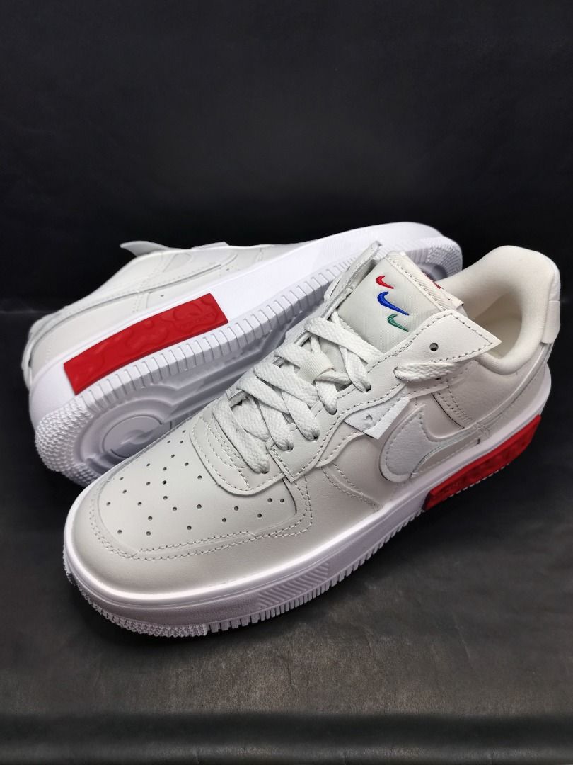 Nike Air Force 1 Fontanka trainers in phantom white and red