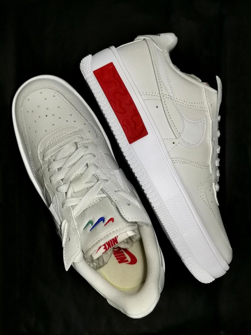 Nike Air Force 1 Fontanka trainers in phantom white and red