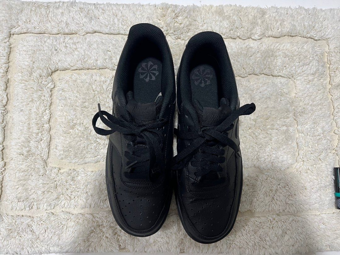 Nike court vision low next nature triple black, Men's Fashion, Footwear
