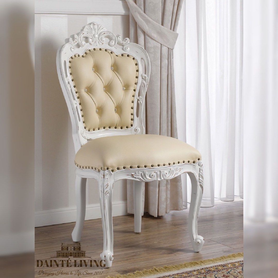 NORI Shabby Chic Victorian Dining Chair, Furniture & Home Living