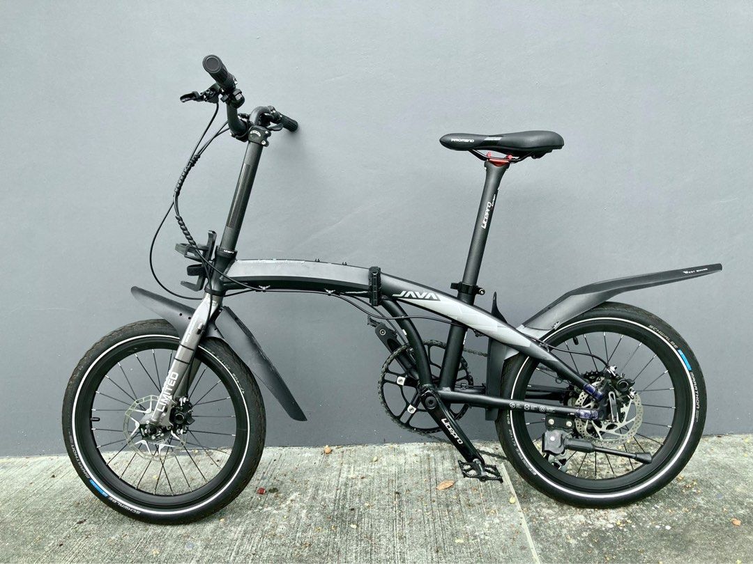 One of a kind Java Zelo CL Velo Midnight Black 20 inch 8 Speed 11 40T Hydraulic Brakes Batman Folding Bike