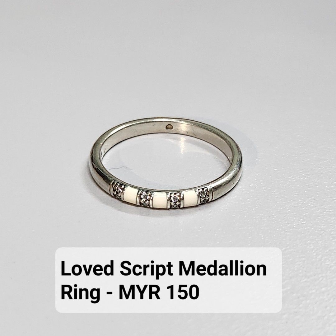 Loved script clearance medallion ring