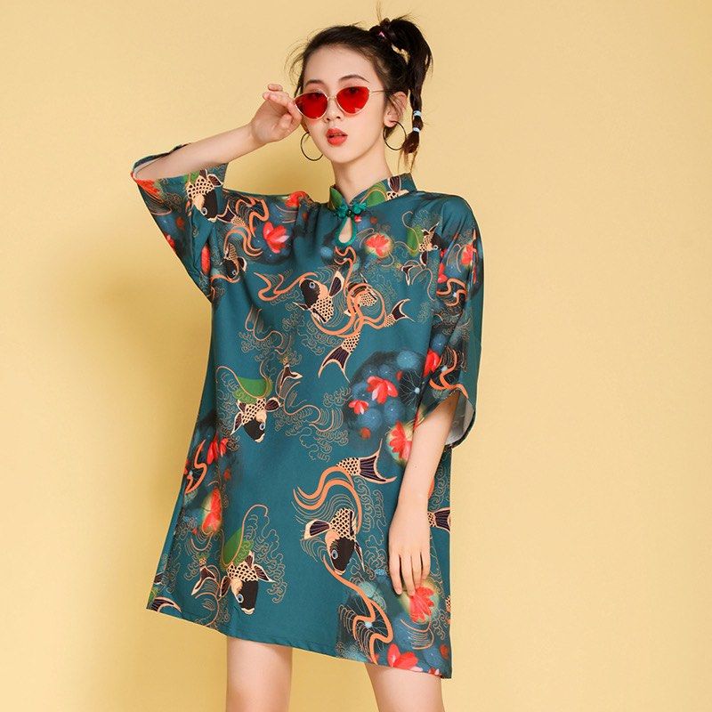 Plus size Qipao dress women plus size cheongsam dress modern cheongsam cny dress Chinese new year