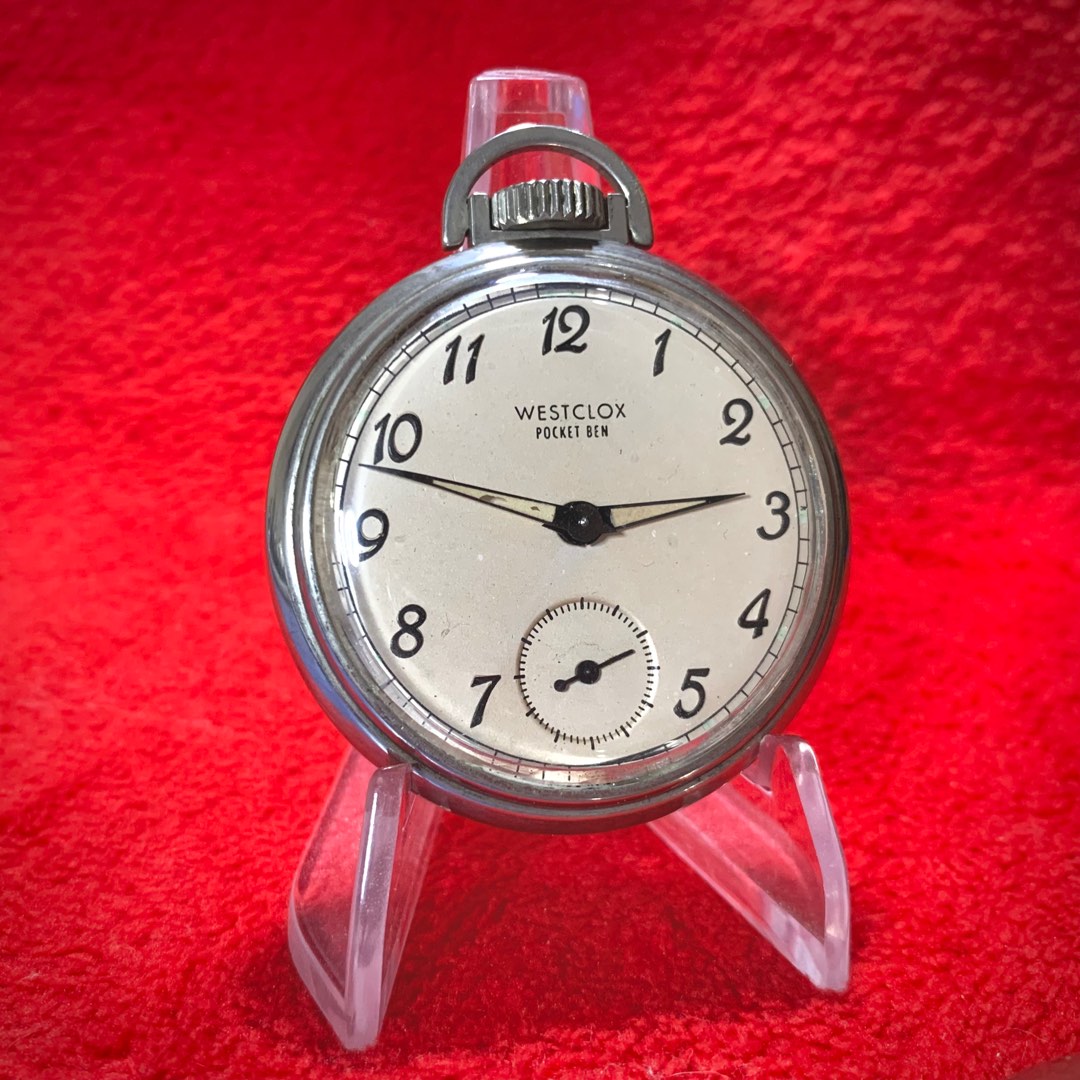 Pocket Watch / Westclox Pocket Ben / Vintage / Made in USA 1963
