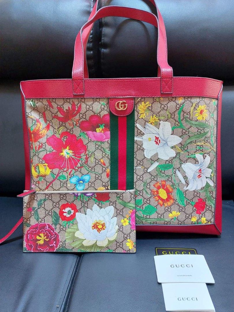 Gucci floral tote on sale
