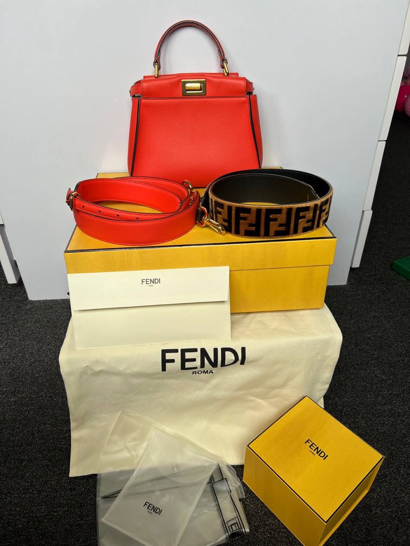 PREOWNED Fendi x Skims Peekaboo Handbag and Fendi Strap, Luxury, Bags ...