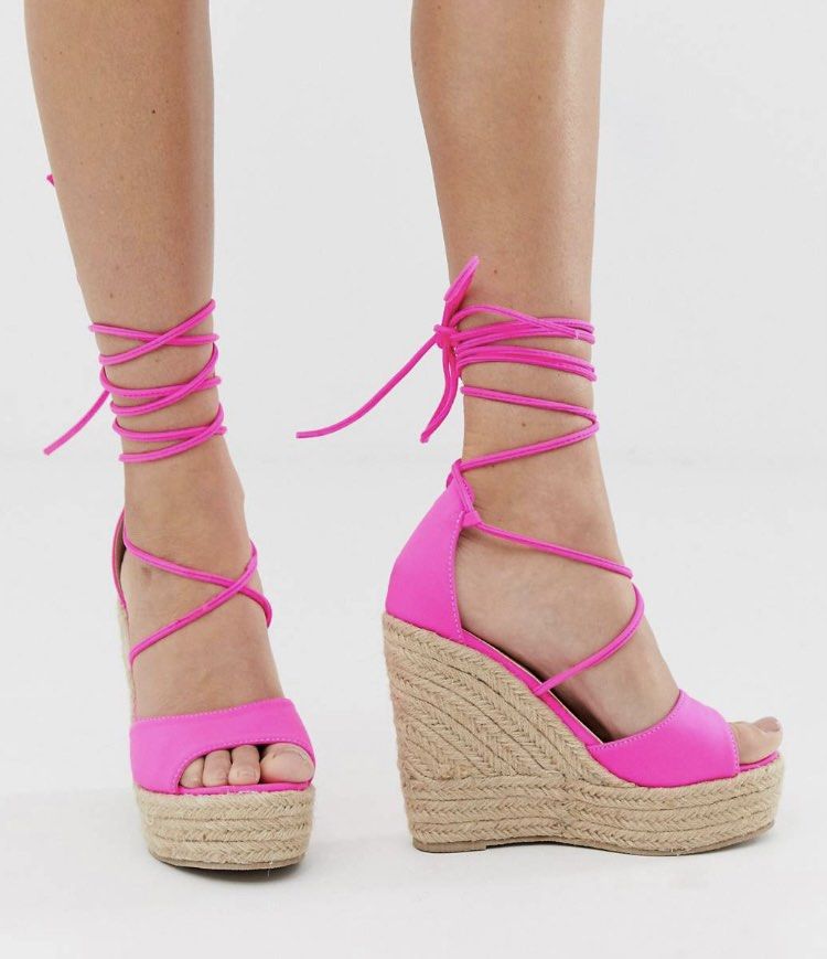 Wedge heels best sale tie up