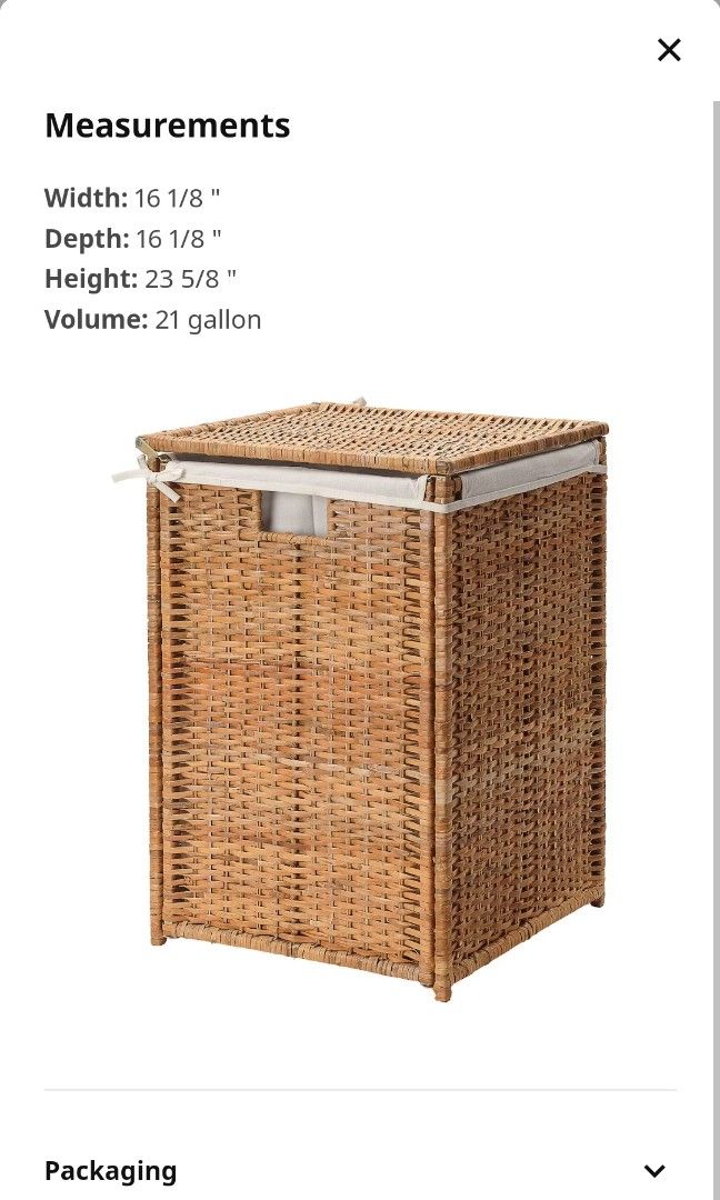 Rattan Laundry Baskets IKEA, Furniture & Home Living, Home Improvement