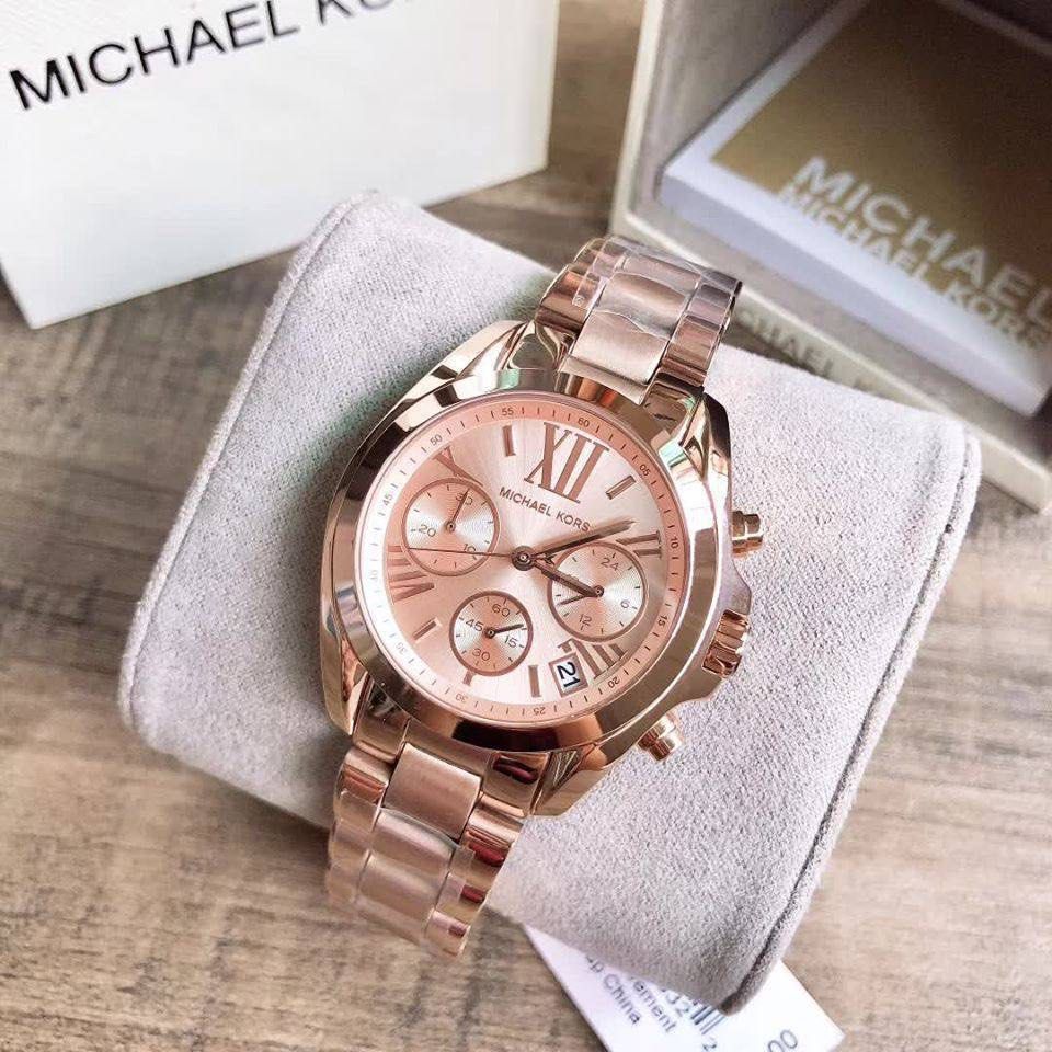 Buy MICHAEL KORS Womens 36 mm Mini Bradshaw Rose Gold Dial Stainless Steel  Chronograph Watch  MK5799  Shoppers Stop