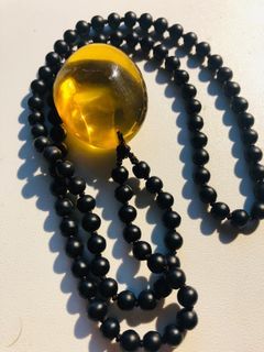 Real Natural Burmite Amber with beads necklace