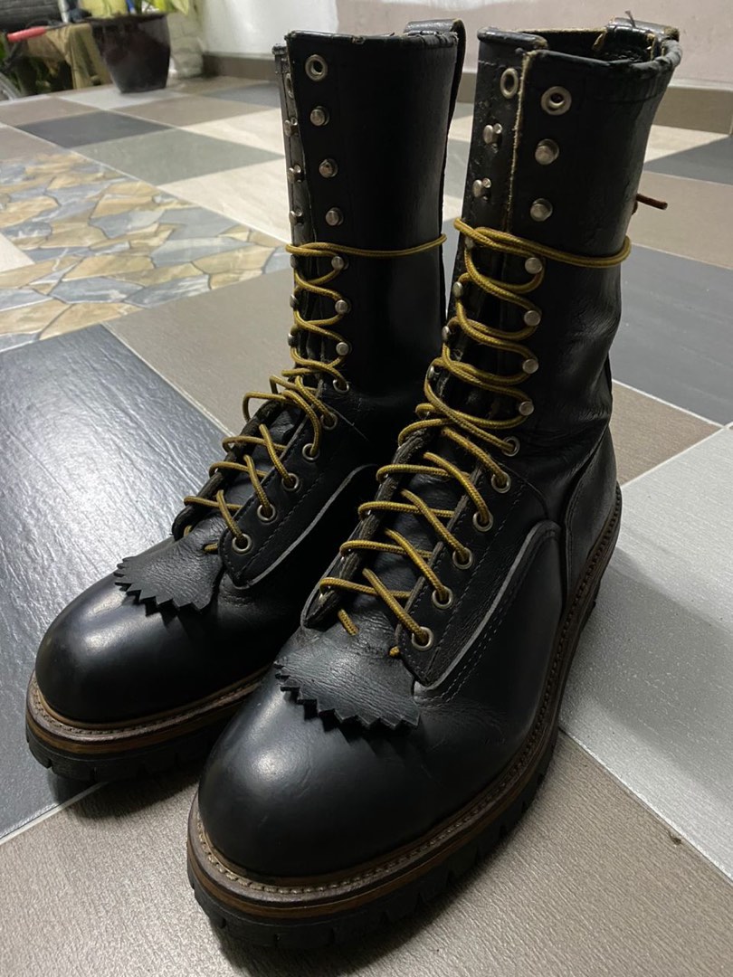Red wing Logger boot lineman vintage 90s, Men's Fashion, Footwear