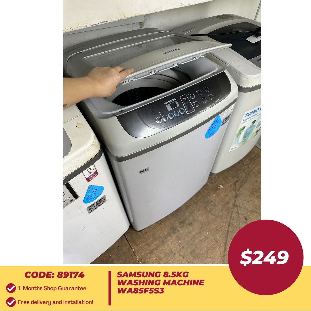 SAMSUNG 8.5KG TopLoader Washing Machine WA85F5S3 (89174), TV & Home
