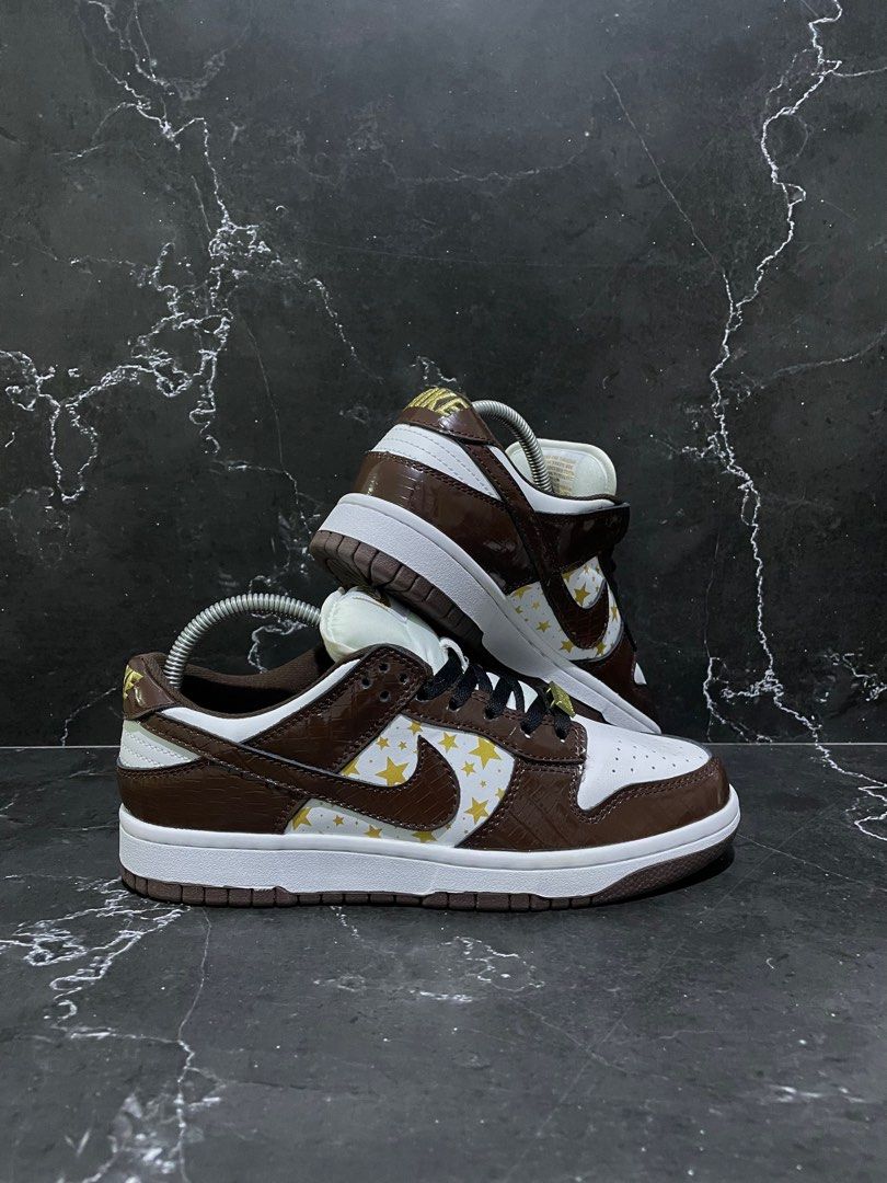 Sepatu Nike Dunk Low Supreme Stars Barkroot Brown made in Vietnam size US 7  40 insole 25cm