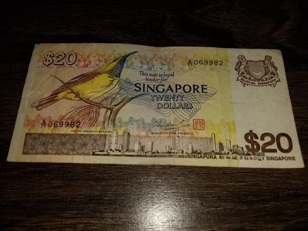 Singapore bird $20 banknote Hobbies Toys Memorabilia Collectibles