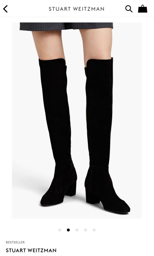 Stuart Weitzman Over the Knee Suede Boots 38.5 Gillian Full