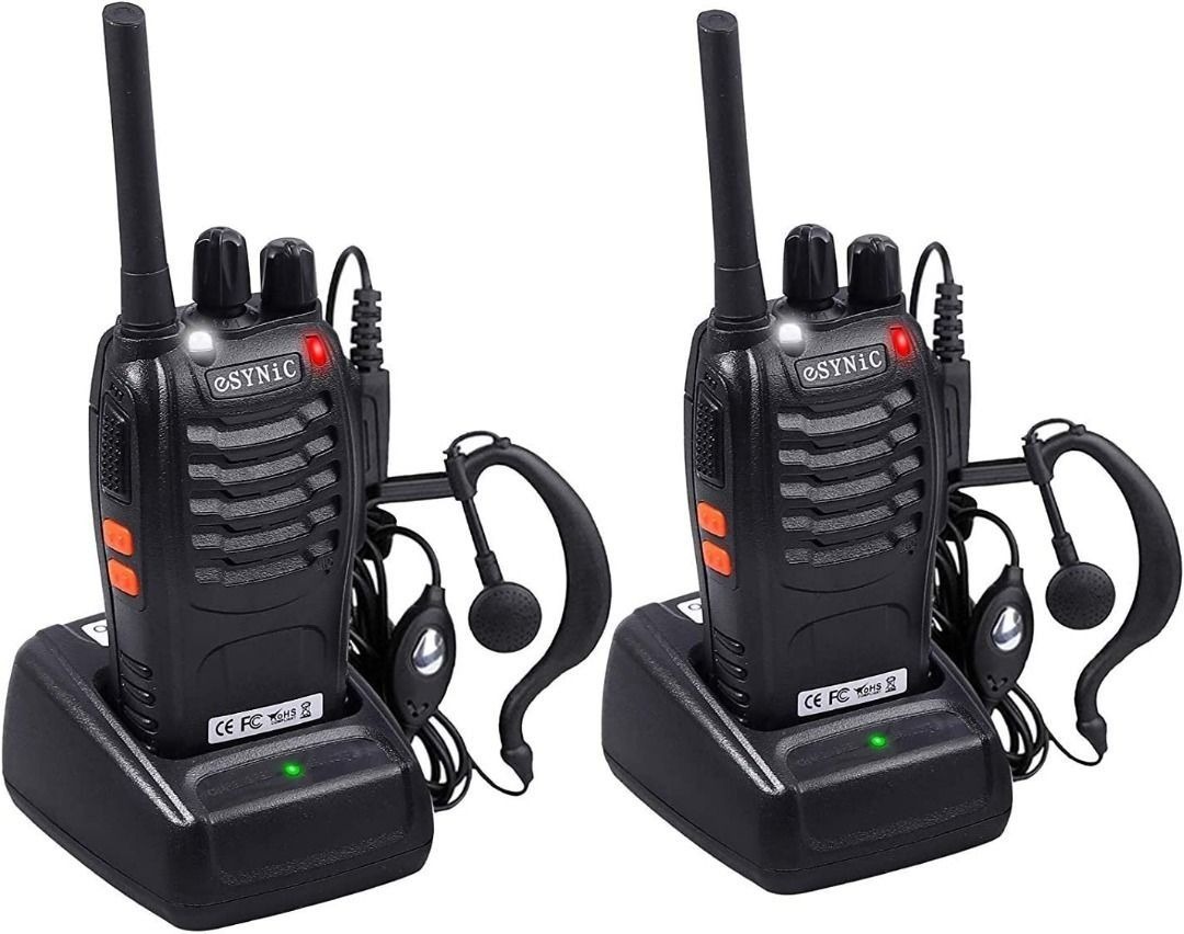 T490 TeSynic Walkie Talkies way radio Long Range Walkie Talkie with Pcs  Original Earpieces Walky Talky 16CH Single Band Supports VOX LED Light  Voice Prompt for Biking and Hiking, Mobile