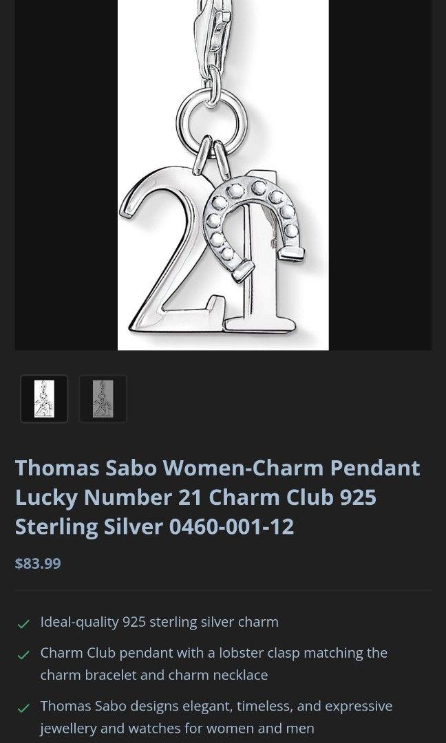 Thomas sabo 21st birthday charm on sale