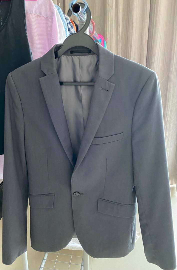 Top man Grey slim fit Blazer, Men's Fashion, Coats, Jackets and