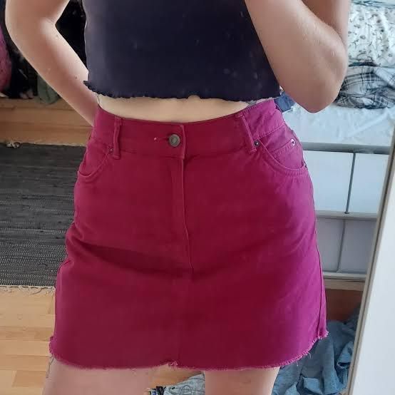 Topshop raspberry denim skirt best sale