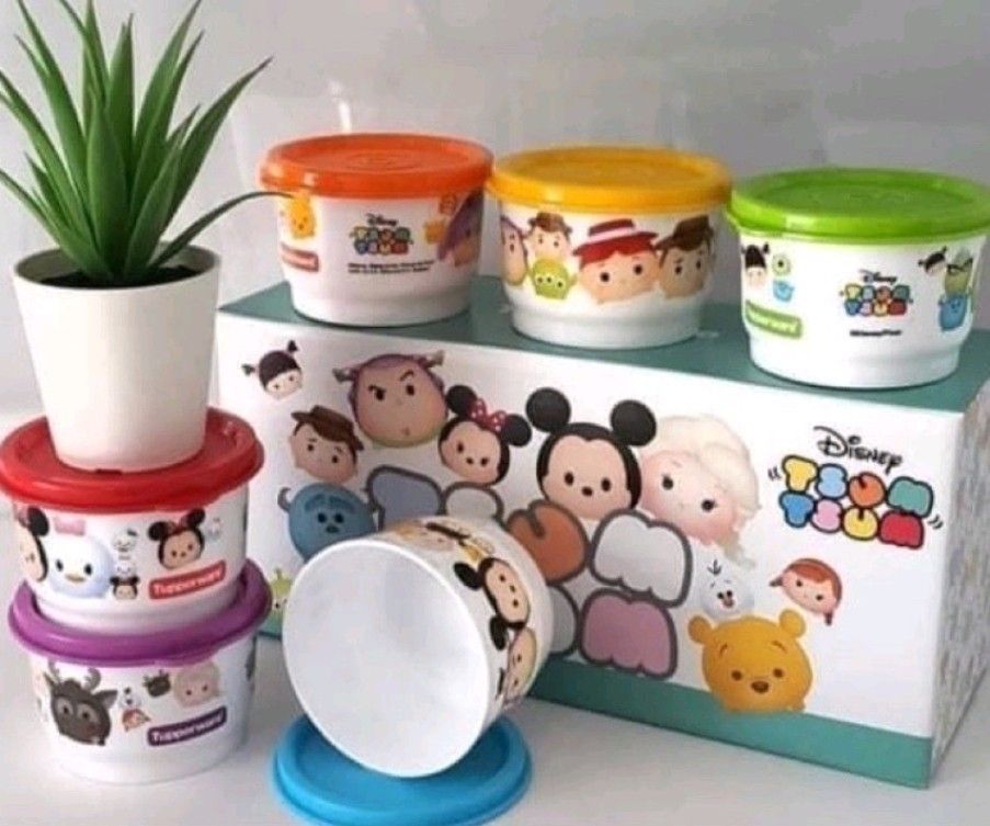 Tupperware Disney Tsum Tsum Set Snack Cup (6 PCS), Furniture & Home ...