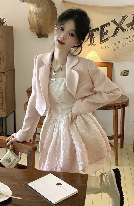White dress and 2025 jacket set