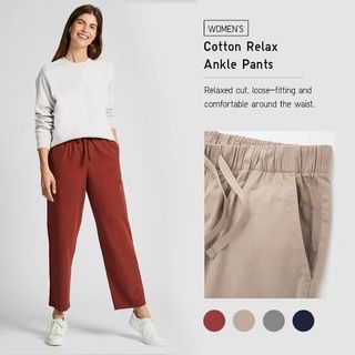 UNIQLO cotton relaxed ankle pants