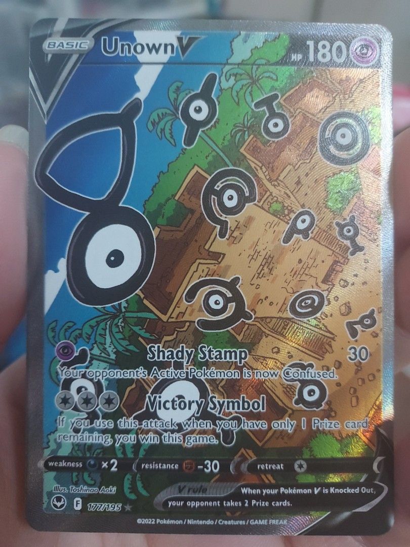 Unown V - 177/195 - Rare Ultra - Silver Tempest