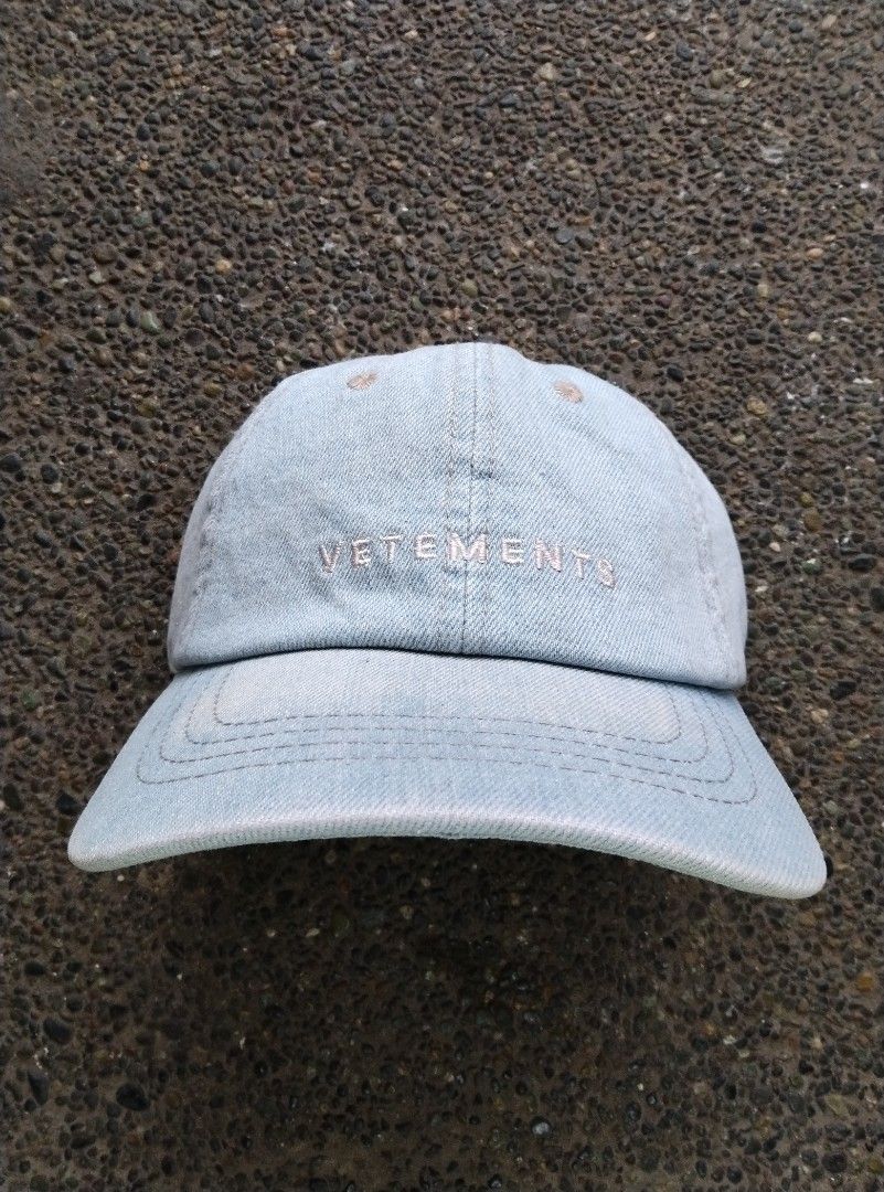 VETEMENTS ACID WASH DENIM HAT/CAP, Men's Fashion, Watches & Accessories
