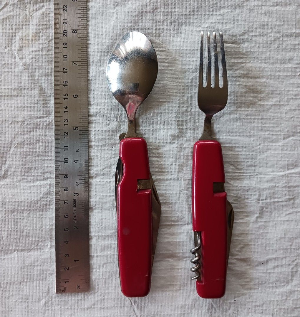 Vintage swiss army knife clearance with spoon and fork