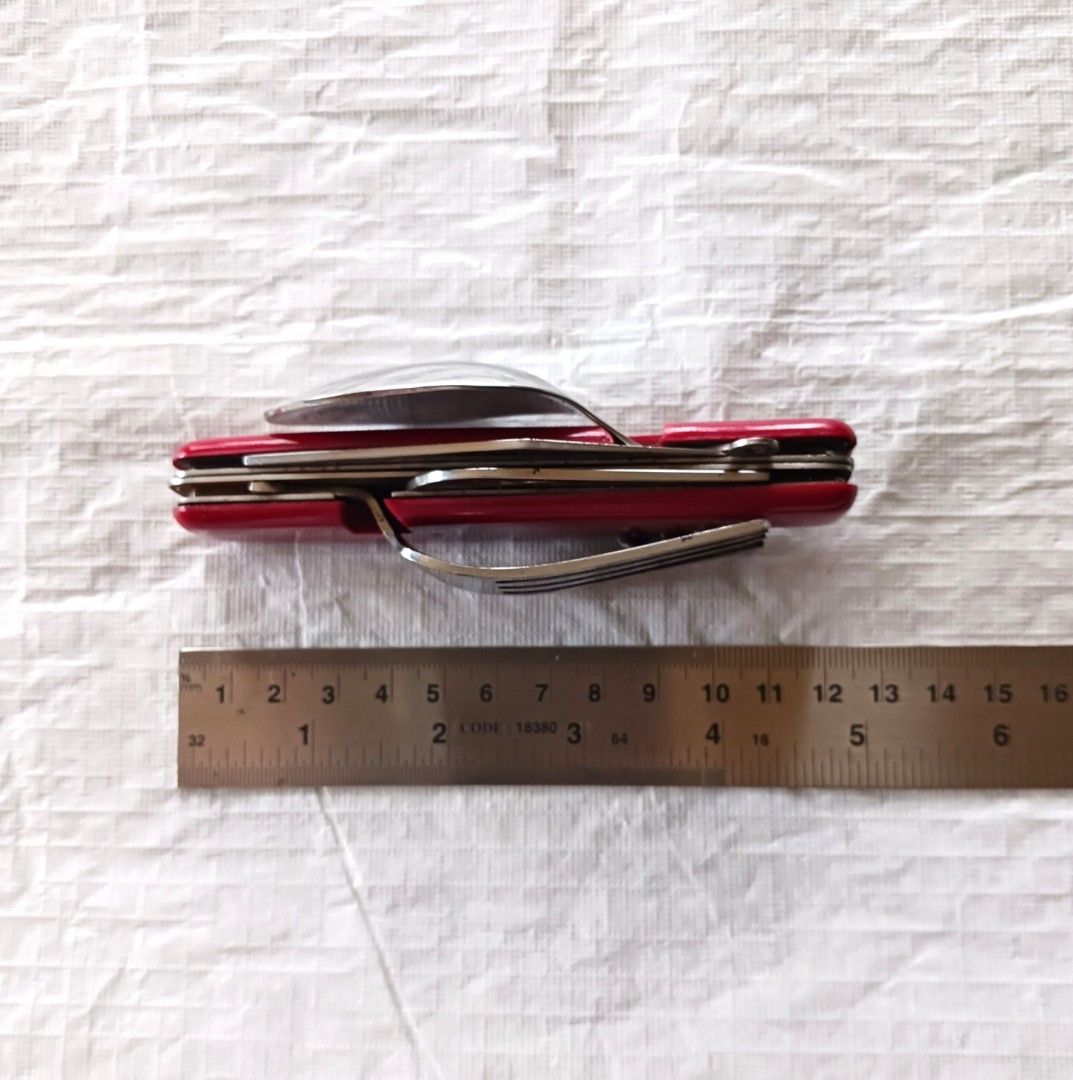 Vintage camping knife w/ spoon and fork, Sports Equipment, Hiking