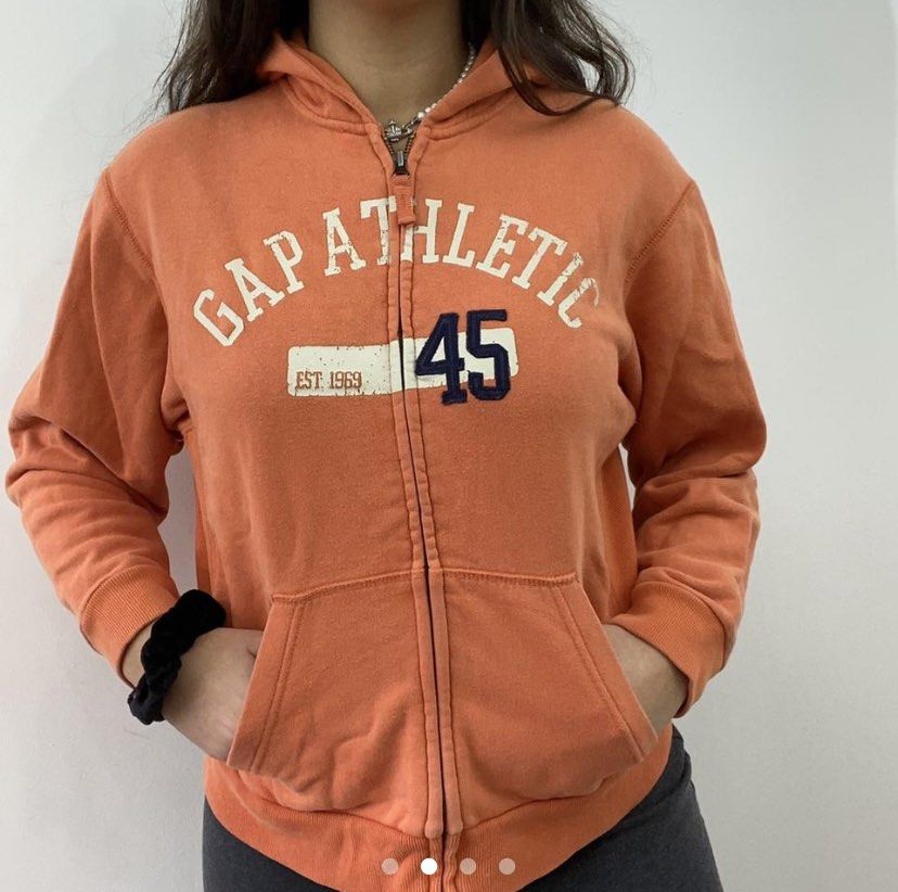 Vintage orange gap zip up hoodie Women s Fashion Coats Jackets