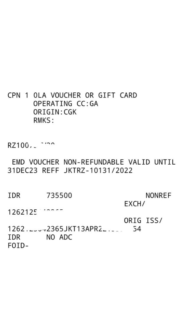 VOUCHER EMD GARUDA INDONESIA, Tiket & Voucher, Kartu Hadiah & Voucher