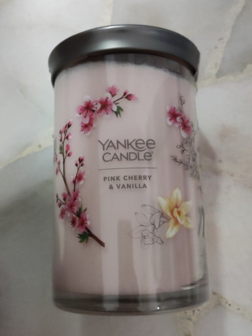 Yankee Candle Pink Cherry & Vanilla Signature Large Tumbler Candle (20 oz),  Furniture & Home Living, Home Fragrance on Carousell