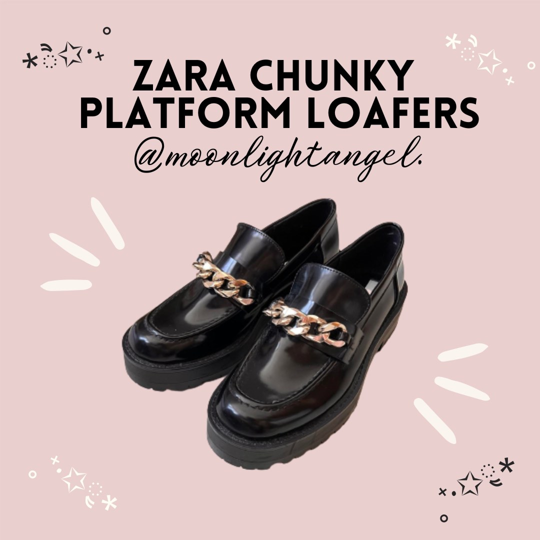 Zara Chunky Platform Loafers, Women's Fashion, Footwear, Loafers on
