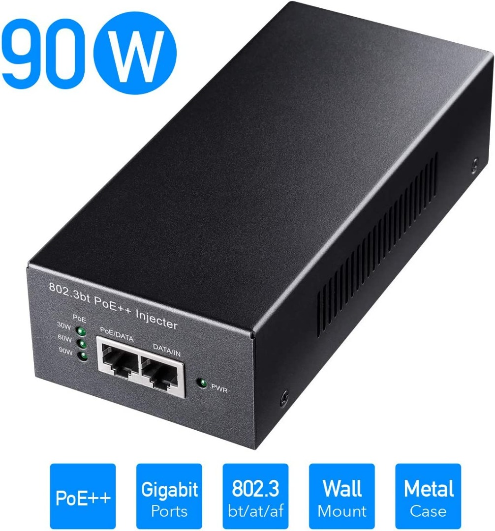 Cudy POE400 90W Gigabit Ultra Power PoE , PoE Injector, 48V-56V/ Max 90W, 10/100/1000Mbps RJ-45, IEEE 802.3af / 802.3at / 802.3bt compatibel, tot 1 00 meter PoE-adapter