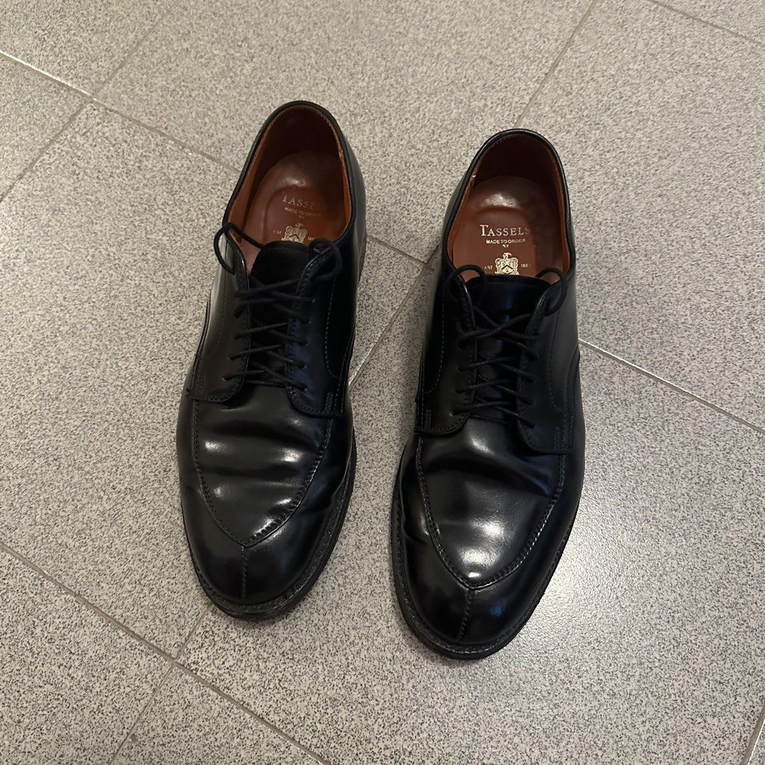 Alden Black Cordovan V-Tip Blucher Shoes, 男裝, 鞋, 西裝鞋- Carousell