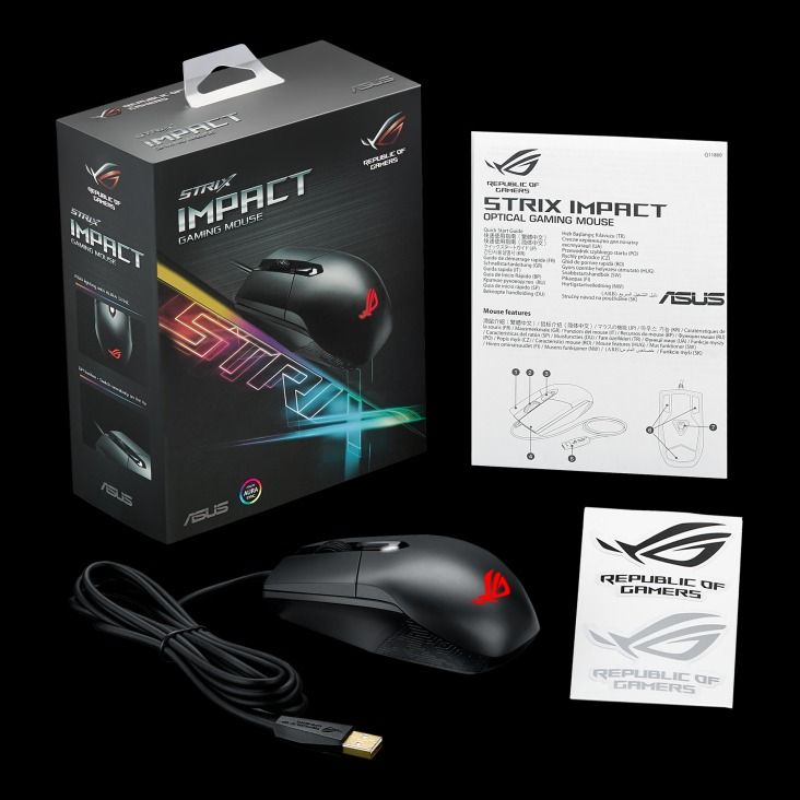 Asus ROG Strix Imapct Mouse P303, 電腦＆科技, 電腦周邊及配件, 電腦滑鼠及相關產品 - Carousell