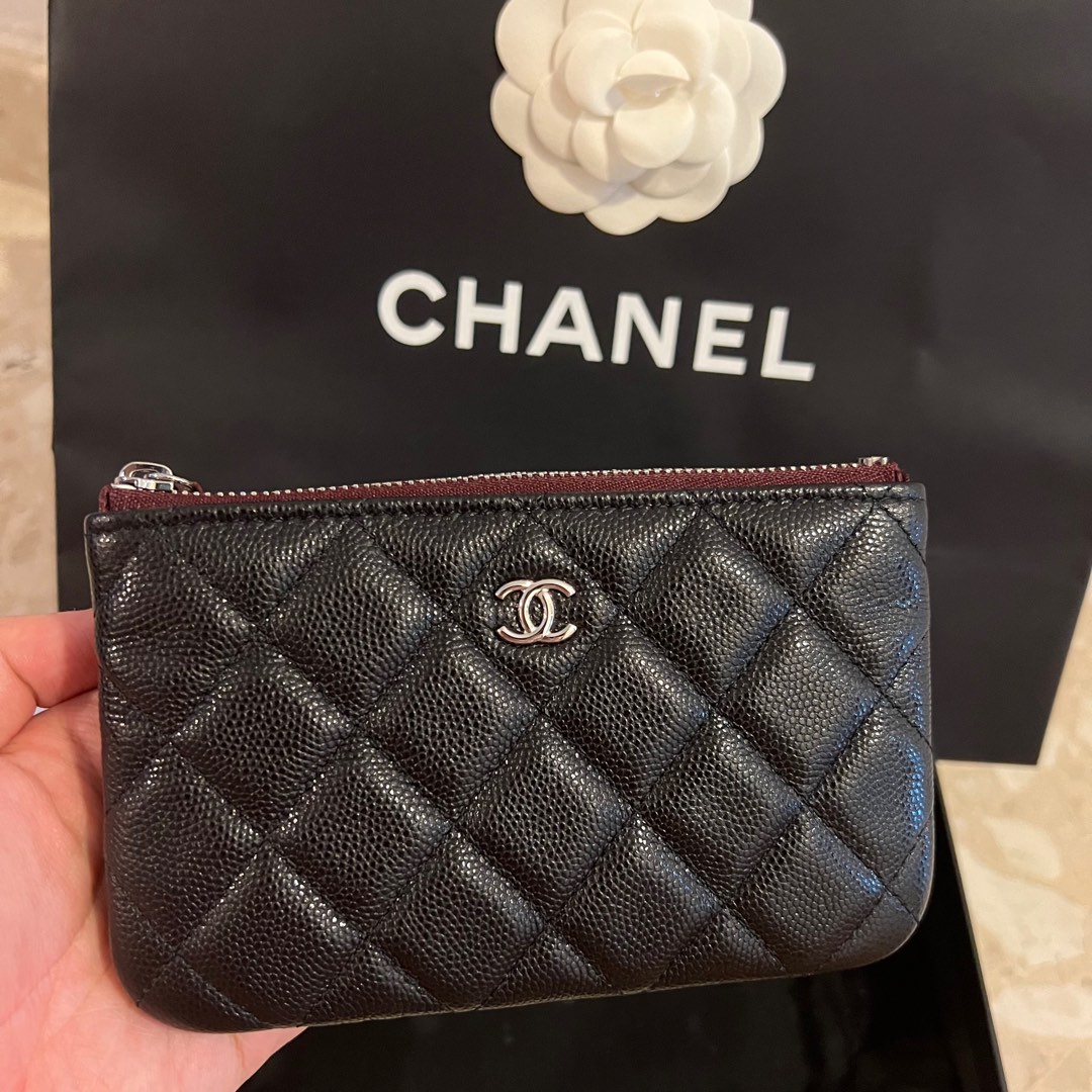 Chanel Small O Case Zip Pouch in Black Caviar Leather with Ruthenium  Hardware - SOLD