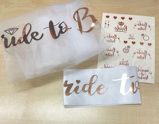 Bachelorette Party set  (bridal veil, bride to be sash and temporary tattoos)