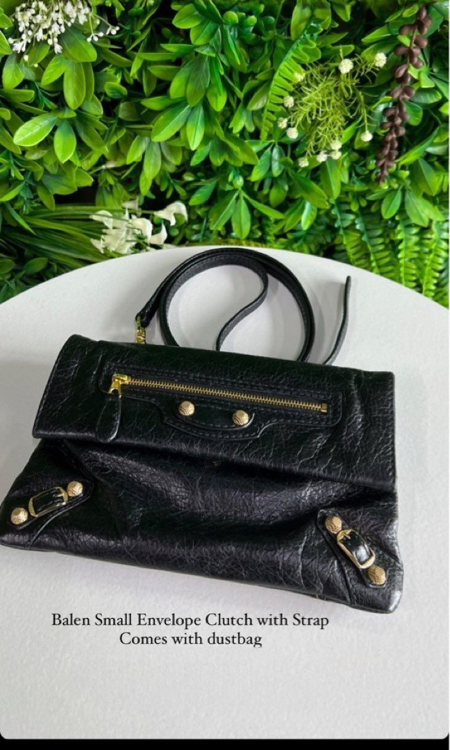 balenciaga envelope clutch with strap