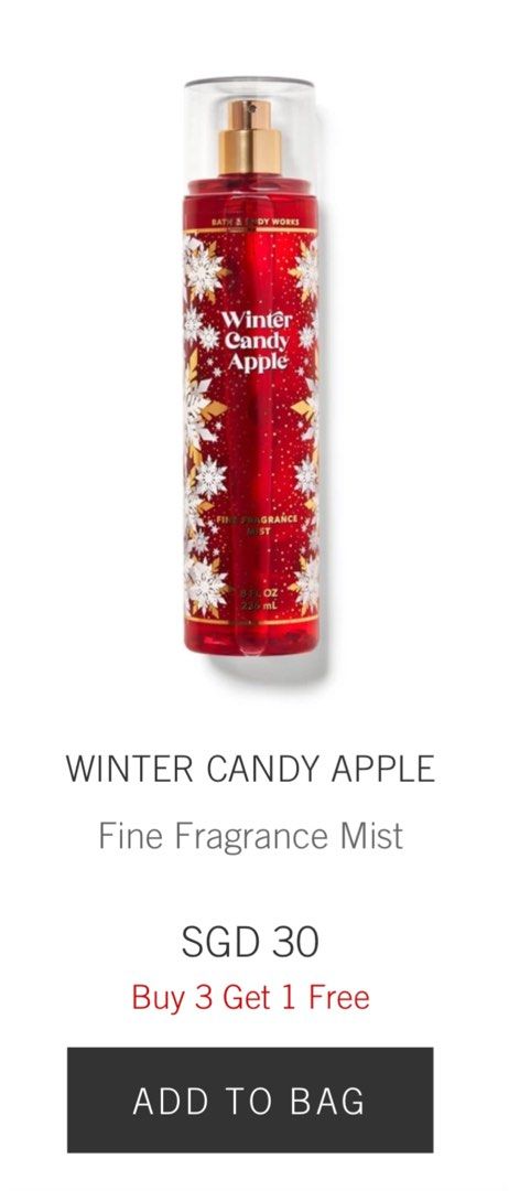 Bath Body Works Winter Candy Apple fine fragrance mist perfume