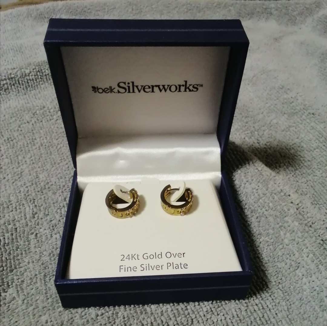 Belk Silverworks gold plated earrings Women s Fashion Jewelry