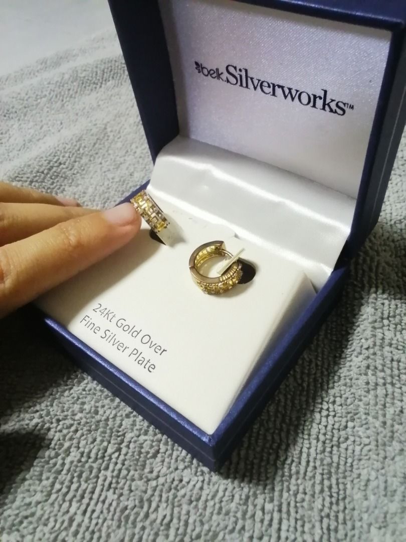 Belk Silverworks gold plated earrings Women s Fashion Jewelry