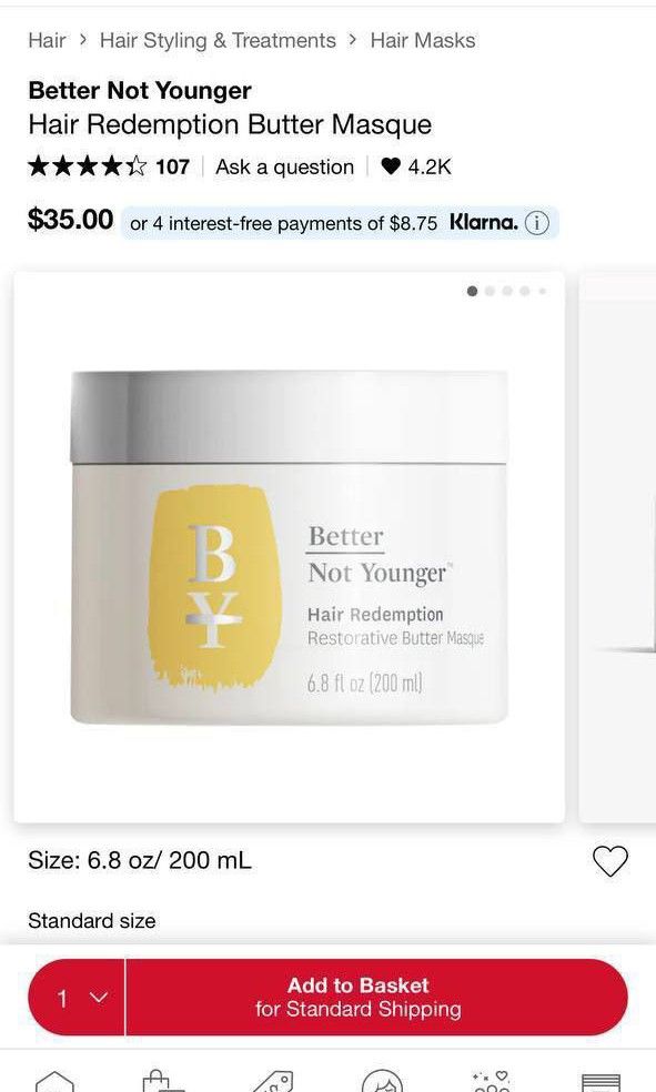 Better Not Younger Hair Redemption Restorative Butter Masque 60ML, Beauty &  Personal Care, Hair on Carousell
