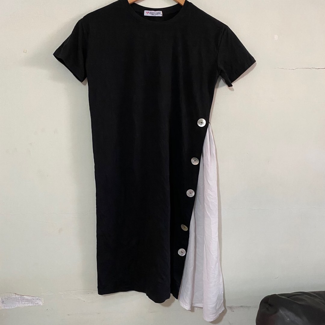 Structure Button Midi Dress Black 1 2 3 main image 0