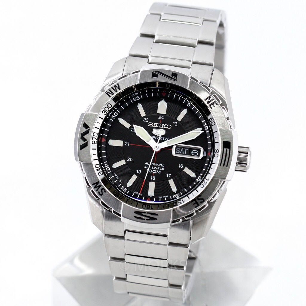 Instock BNIB Seiko 5 Sports Automatic Japan Made SNZJ05 SNZJ05J1 SNZJ05J Black Dial Stainless Steel Bracelet Men s Watch Men s Fashion Watches Accessories Watches on Carousell